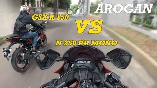 NINJA 250 RR MONO VS SUZUKI GSXR 150 DRAG RACE [upl. by Aneahs]