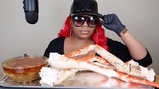 GIANT KING CRAB LEGS MUKBANG SEAFOOD BOIL [upl. by Thatch889]