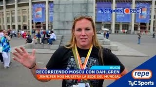 Mundial de Atletismo  Recorriendo Moscú con Jennifer Dahlgren [upl. by Mchail]