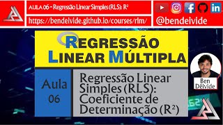 Regressão Linear Múltipla no R  Aula 06  RLS Coeficiente de Determinação  R² [upl. by Katheryn403]