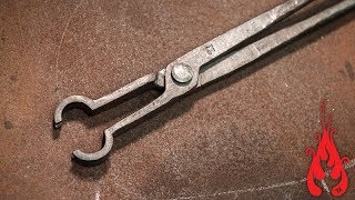 Blacksmithing  Forging power hammer  pickup tongs [upl. by Arriet833]