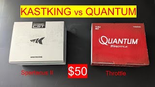 Kastking Spartacus vs Quantum Throttle Baitcast Review Comparison 50 Budget Battle [upl. by Nylecaj976]