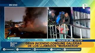 ¡Emergencia en el Cercado de Lima Incendio consume varias galerías cerca de Mesa Redonda [upl. by Philip821]