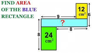 Can you solve the Logic Puzzle  Find area of Blue Rectangle  Easy explanation  math maths [upl. by Dragelin]