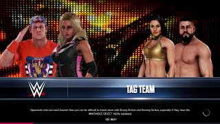 WWE 2K20 Trish StratusJohn Cena VS Zelina VegaAndrade Mixed Tag Match [upl. by Leschen]