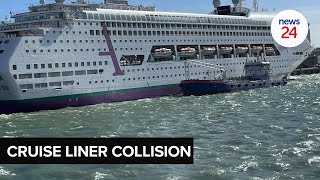 WATCH  ‘A cruise liner collided with a container ship tourists requested to disembark [upl. by Aggappora995]