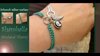 Schmuck selber machen Shamballa ARMBAND  mit Charme [upl. by Eruza]