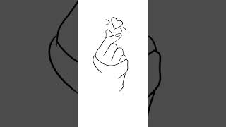 How To Draw a Korean Finger Heart Sign emoji art [upl. by Rapp]