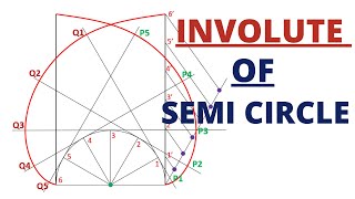 HOW TO DRAW THE INVOLUTE OF SEMICIRCLE [upl. by Nyllaf87]