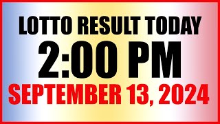 Lotto Result Today 2pm September 13 2024 Swertres Ez2 Pcso [upl. by Stepha975]