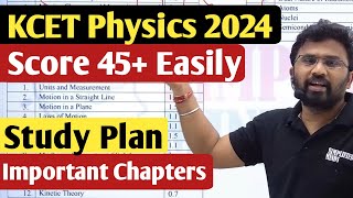 How to Score 45 Easily   KCET Physics 2024  Important Chapters [upl. by Lenno]