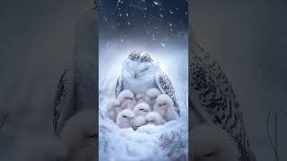 Snowy owl with her owlets [upl. by Tatia303]