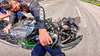 REVELEI O VIDEO DO ACIDENTE DA KAWASAKI H2 [upl. by Mckee]