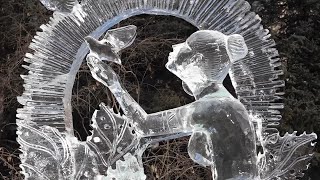 Artists create intricate snow and ice sculptures in China winter festival [upl. by Dorena]