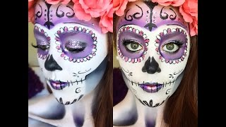 Classic Sugar Skull Makeup Tutorial Halloween 2014 [upl. by Sihun]