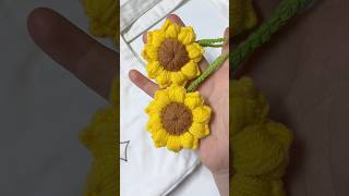 Easy crochet sunflower keychain 🌻Full tutorial in my YouTube crochet diy [upl. by Anuahsat]