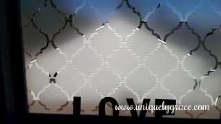 DIY Frosted Glass Window Treatment Under 10 and REMOVABLE [upl. by Laveen]