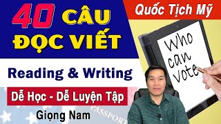 🛑LUYỆN TẬP 40 CÂU ĐỌC VIẾT THI QUỐC TỊCH MỸ 2023 US Citizenship Test Reading and Writing 2023 [upl. by Dagmar]