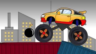 Monster Big Truck and Video for Kids  Little Car Transforms into a Monster Truck [upl. by Langer]