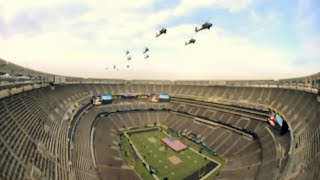 Super Bowl 48  Helicopter Flyover Broncos Seahawks at MetLife 2014 [upl. by Ardnekahs]