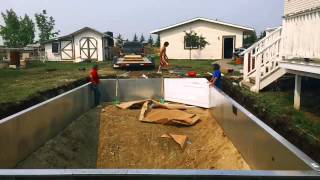 Time lapse of an in ground vinyl liner swimming pool installation [upl. by Adelice]