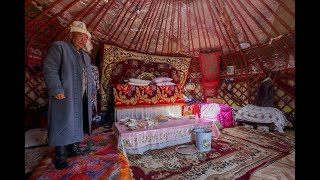 Erecting a Yurt in Kyrgyzstan  How to Put up a Yurt [upl. by Nemlaz]