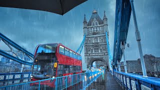 A Rainy City of London Dawn Walk from Holborn Station to Tower Bridge  4K [upl. by Konstantin]