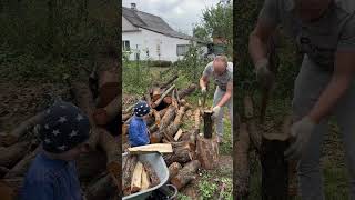 Family Wood Manufacturing Business work woodworking sawing chainsaw homework [upl. by Leagiba]