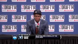 Rodney Hood tears up during press conference [upl. by Notlok]