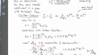 UCSB ChE120C Mass Transfer  From DittusBoelter to LintonSherwood via JFactor [upl. by Earahc]