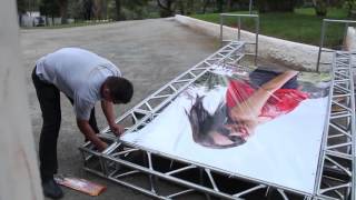 BANNER PARA FESTA DEBUTANTE  15 ANOS  CASAMENTO Porta Banner Backdrop Estrutura metalica boxtruss [upl. by Arikehs923]