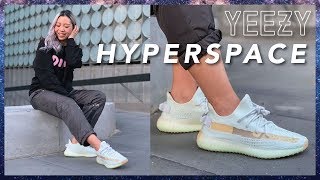 YEEZY 350 V2 HYPERSPACE  Review  On Feet [upl. by Nadabb]