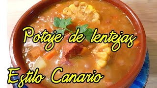 SUB Potaje de lentejas con mazorcas de maizestilo Canario🌽Canarian style lentil stew with corn🌽 [upl. by Inalaehak166]