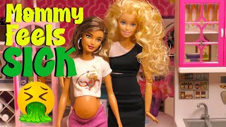 Barbies Mommy Has Morning Sickness  Barbie Takes Care Of Her Mom [upl. by Bruns]