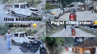 Ntorq 125 Pagal rider 🤬  Bolero dangerous accident 😭 [upl. by Zelikow]