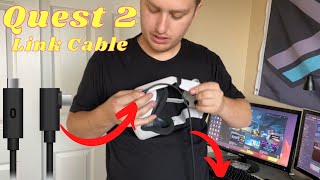 Quest 2 VR Link Cable  Guide of How to Set It Up Connect it  and Use It [upl. by Eeclehc950]