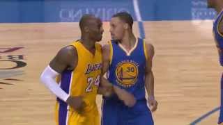 Kobe Gives Curry Respect After Draining Long Three [upl. by Eahsan]