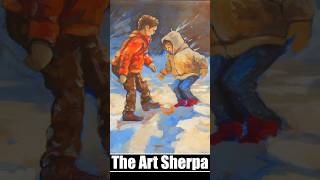 How to paint this tiny faces Or winter Landscape  art painting landscape [upl. by Gnov]