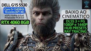 RTX 4060 8GB no DELL G15 5530 i513450HX Testando com o Black Myth Wukong [upl. by Aneehsram]