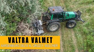 Aardenburg Delta XL 2250 Grizzly fixed hammer forestry mulcher  Valtra Valmet 8750 tractor [upl. by Wilscam]