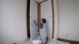 Finishing Enamel Painting Wood Doors stainblock primer sealer [upl. by Leeland]