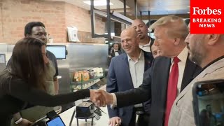 WATCH Trump Meets With Voters At Coffee Shop In Dearborn Michigan [upl. by Vladamir]