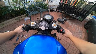 GPR steering stabilizerdamper install  2003 Kawasaki 636 [upl. by Estey854]