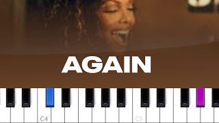 Janet Jackson  Again piano tutorial [upl. by Aryas]