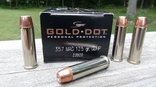 Speer Gold Dot 357 Magnum Ammo Gel Test [upl. by Tereve]