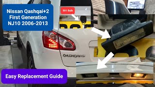 how to change Registration Lamp on Nissan Qashqai 2 numberplate fix [upl. by Nolrac213]