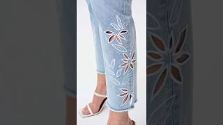 Latest jeans designs😍jeans denim fashion trending fashiontrends yt shorts [upl. by Adlei]