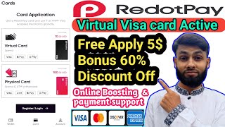 💳 Free Redotpay card 5 Bonus Boost amp online pay Virtual Visa card 2025 [upl. by Race]