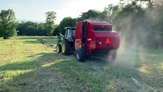 First bales on a new Massey Ferguson 1745 baler [upl. by Recnal]