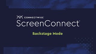 ConnectWise ScreenConnect Backstage Mode [upl. by Myers]